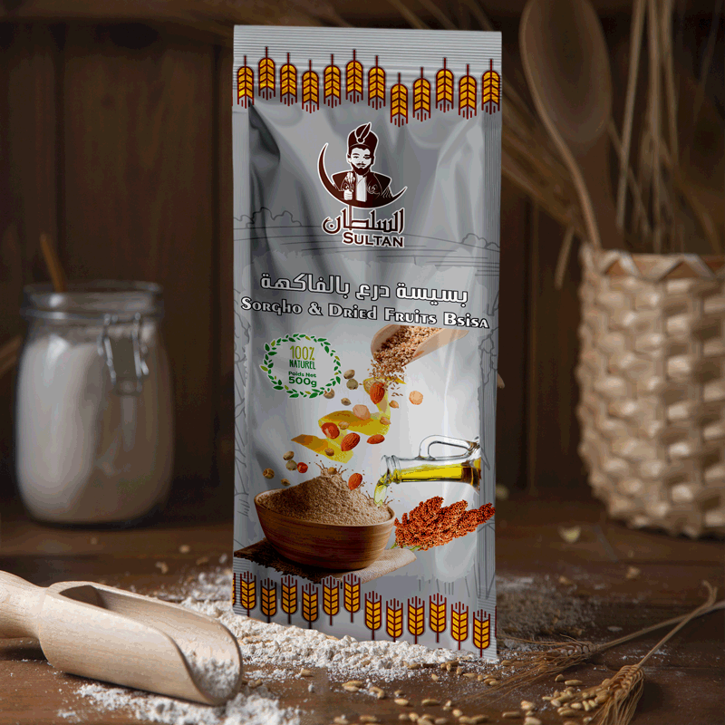 Bsissa de sorgho aux fruits secs Poudre – 500gr - بسيسة درع بالمكسرات