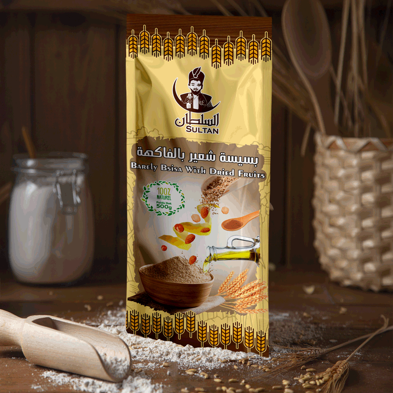 Bsissa d’orge aux fruits secs Poudre – 500gr - بسيسة الشعير بالمكسرات